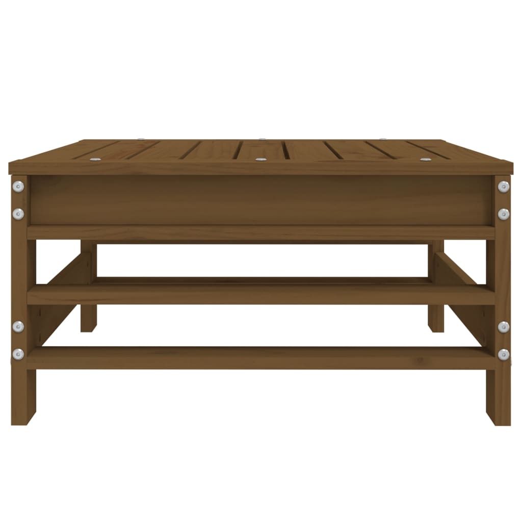 Garden Footstool Honey Brown Solid Wood Pine